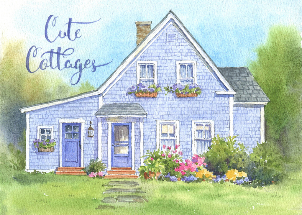 A Cute Maine Cottage Sketch - Leslie Fehling - Everyday Artist